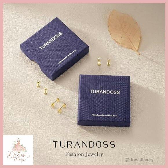 3-Pair 14K Gold Plated Stud Earrings Set with Initial Heart Zircon - Picture 8 of 8